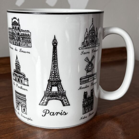222 Fifth Around The City Paris Jumbo Mug 28oz Latte Soup Porcelain Eiffel Tower - Picture 1 of 12